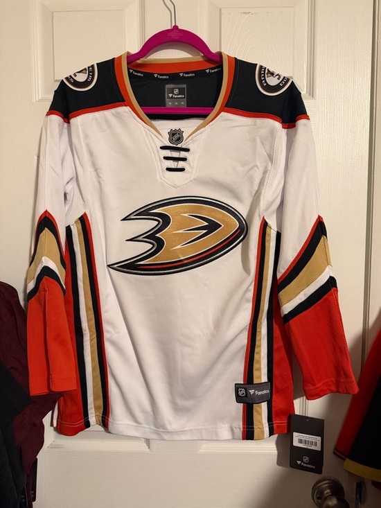 Fanatics Tops - Authentic Fanatics White/Gold/Orange/Black Anaheim Ducks Alternate Jersey Detail